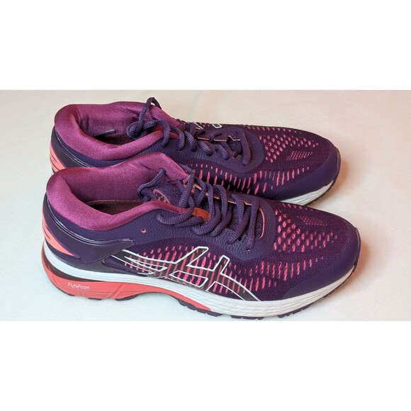 ASICS Women's Sz (7.5) GEL-Kayano 25  PUR/OR/PK/WHT Running Shoes #1012A026 - Picture 2 of 16